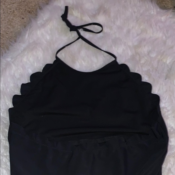 black ruffle one piece swimsuit - Picture 2 of 2